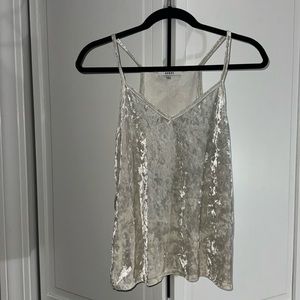 RO & DE white velvet tank top